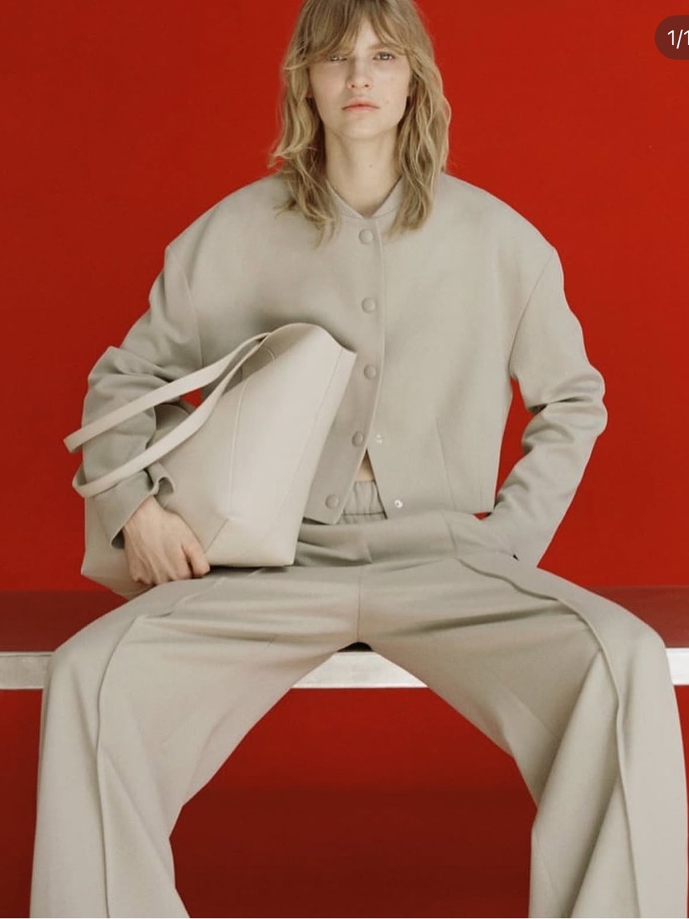 Zara Beige Cropped Button-Front Bomber Jacket - Picture 5 of 13